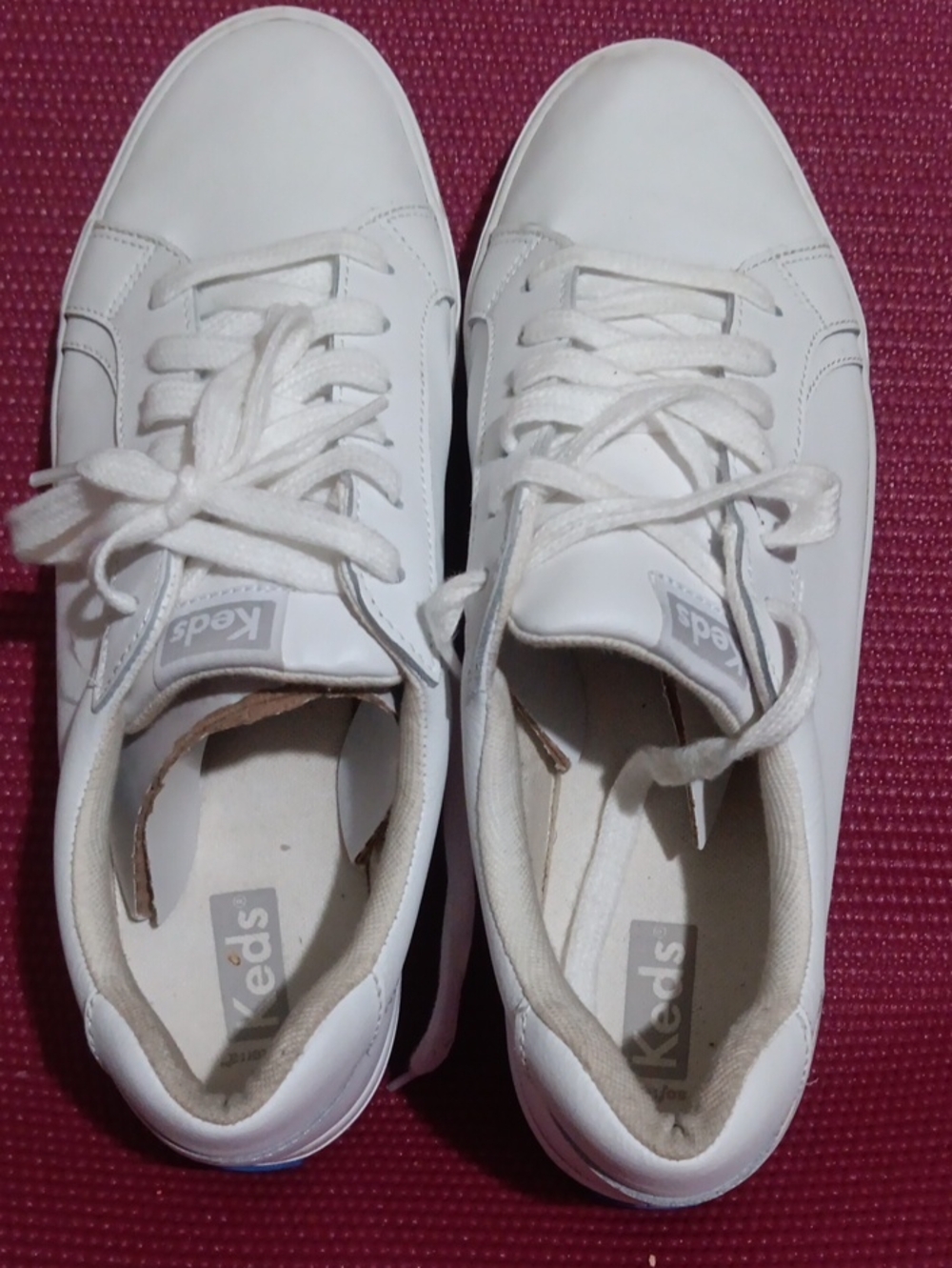 Keds White Low-Top Leather Sneakers